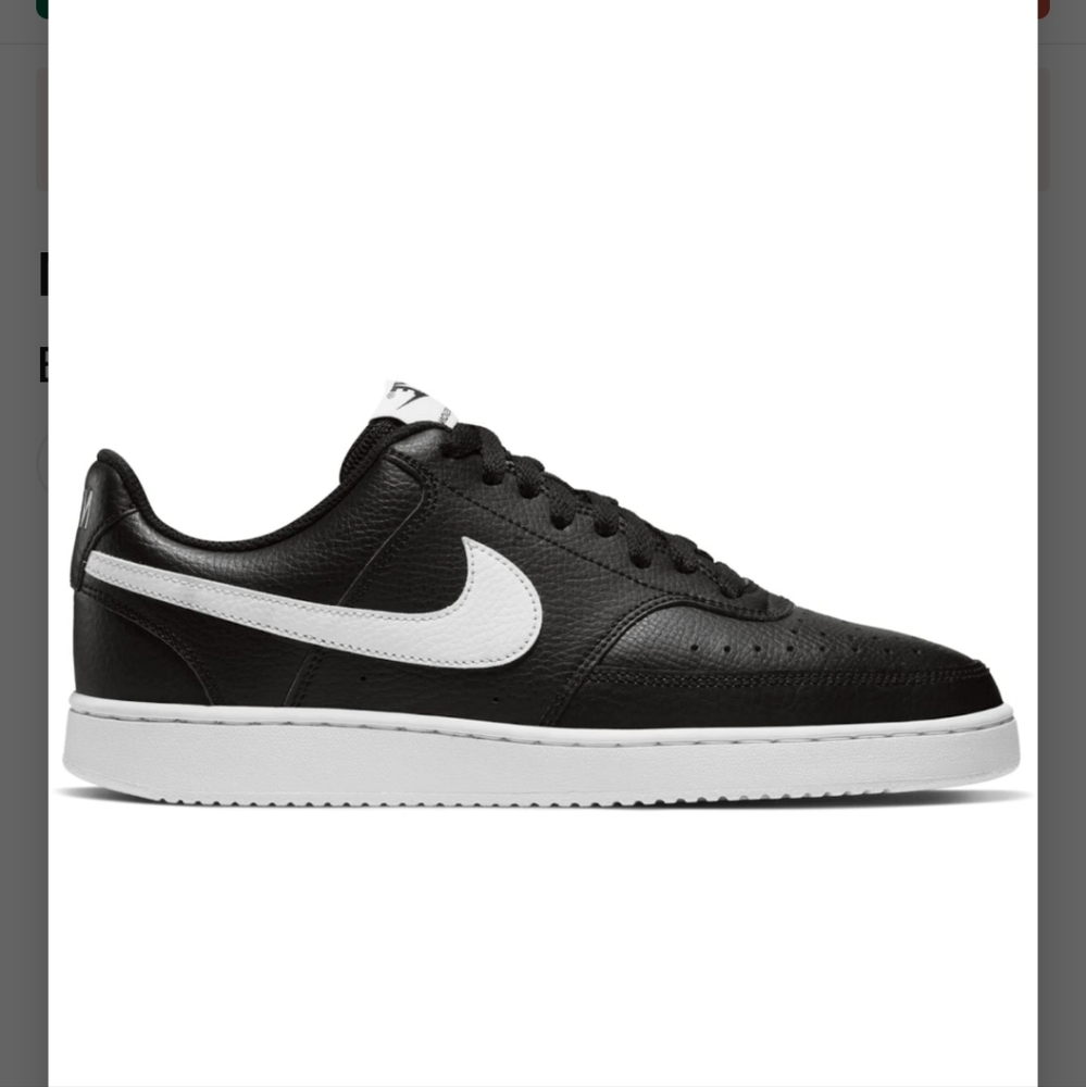 Nike Court Vision Low, Black White, Size 10